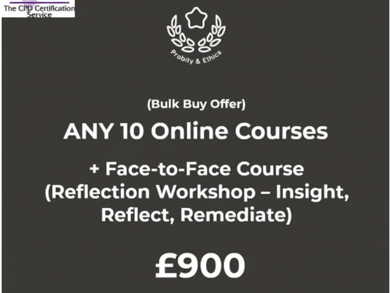 ANY 10 Online Courses + <br>Face to Face Course (Reflection Workshop – Insight, Reflect, Remediate)